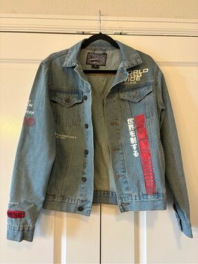 Brooklyn Cloth Light Blue Denim Jacket with Red Patch